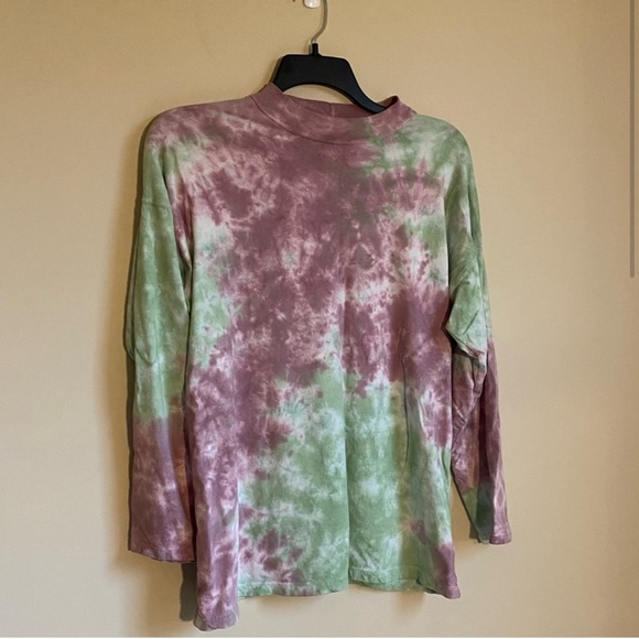 Free People Be Free Pink Green Tie Dye Oversized
Long Sleeve Shirt - Picture 3 of 5